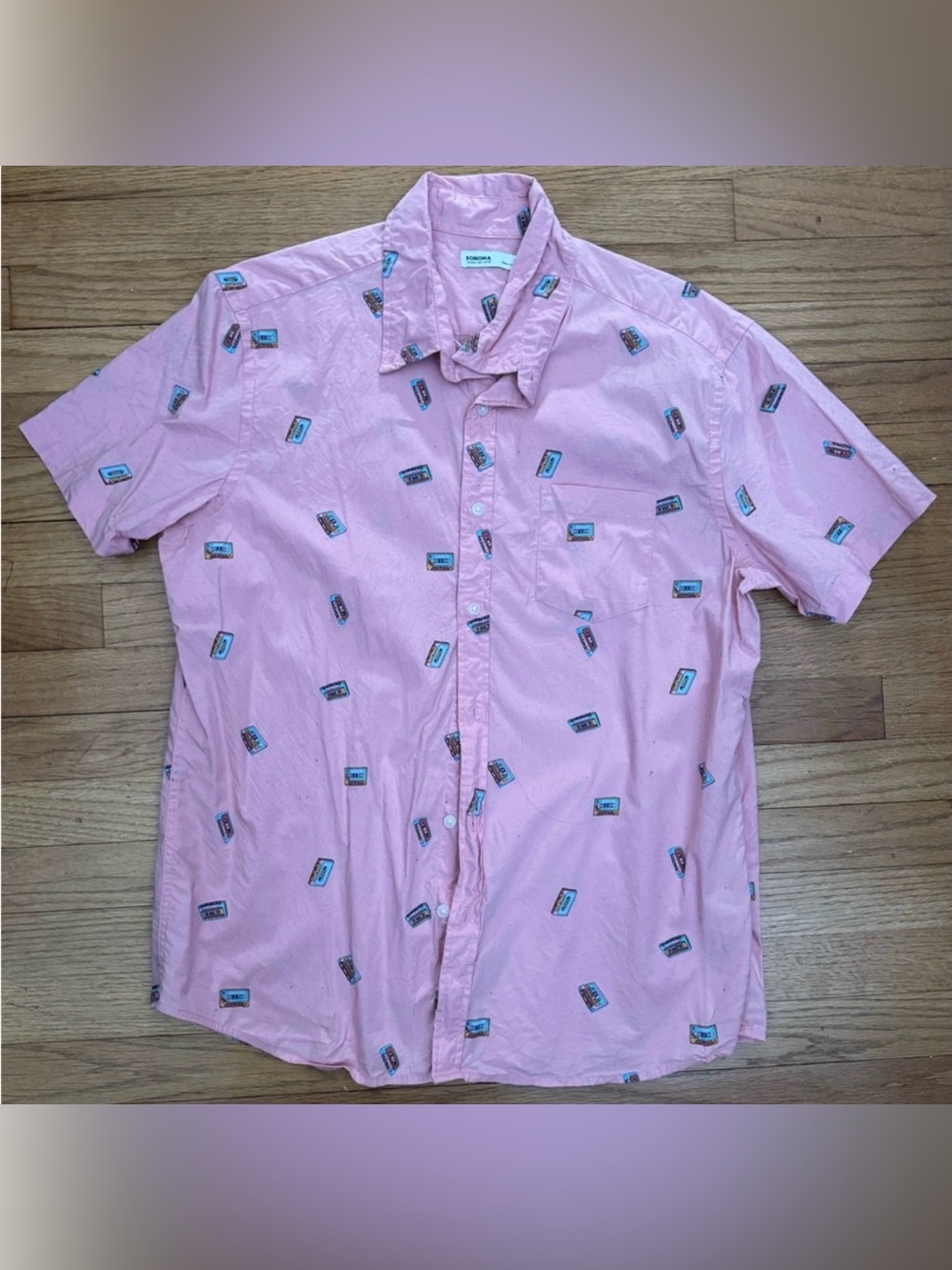 Cassette Tape Patterned Men's Shirt